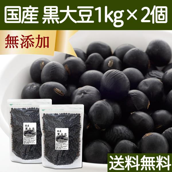 黒豆 1kg×2個 北海道産 黒大豆 無添加 業務用 生豆 乾燥豆 送料無料