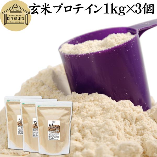 玄米プロテイン 1kg×3個 ブラウンライス プロテイン ライス 無添加 超PayPay祭