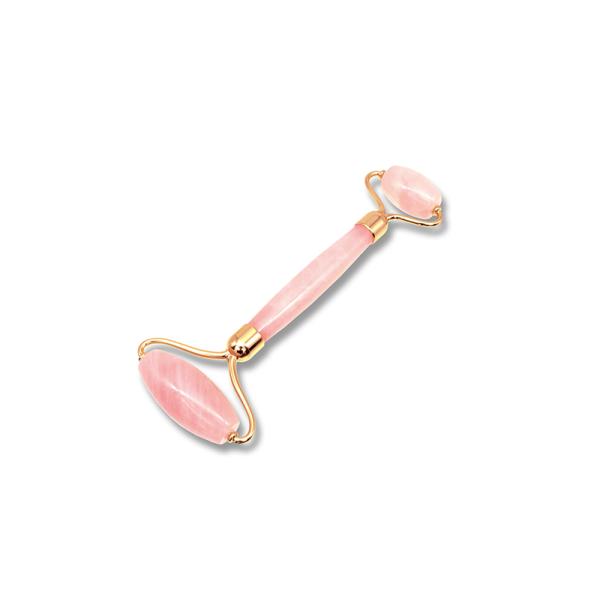 【ローズクォーツ 美容ローラーW】顔の気になる部分に、コロコロ軽くマッサージで簡単美顔ケア！大きいローラーは、頬・額・あご・首などの広い部分に。小さいローラーは、目・鼻・口の周りなど細かい部分に。【材質】ローズクォーツ（ローラー部大：約45...