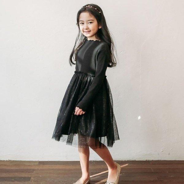 子供服秋冬長袖ワンピース黒ニットワンピースキッズ無地チュールワンピースカシュクール女の子可愛い女児子ども用暖かいワンピース Hlcd Hlカンパニー 通販 Yahoo ショッピング