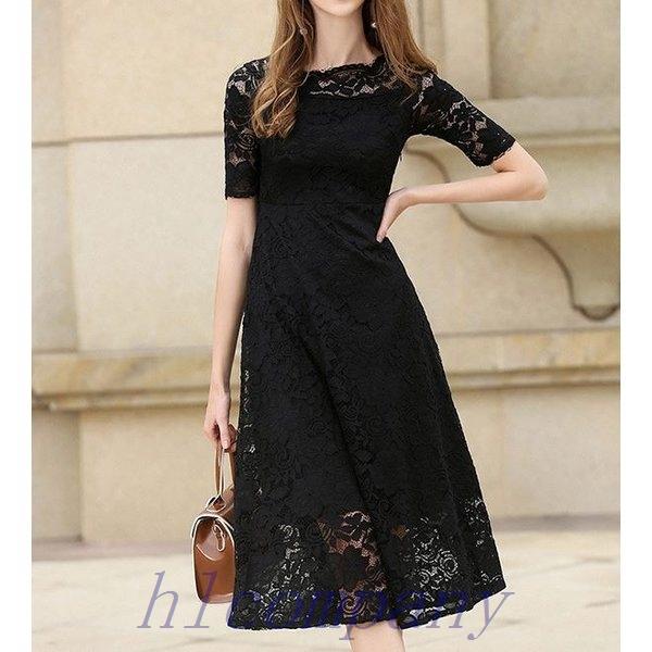 ドレスワンピースワンピースレディースフォーマルレースワンピース春レース上品きれいめパーティードレス結婚式膝下ミモレ丈黒白ポイント消化 Xsjb68ce5e9 Hlカンパニー 通販 Yahoo ショッピング