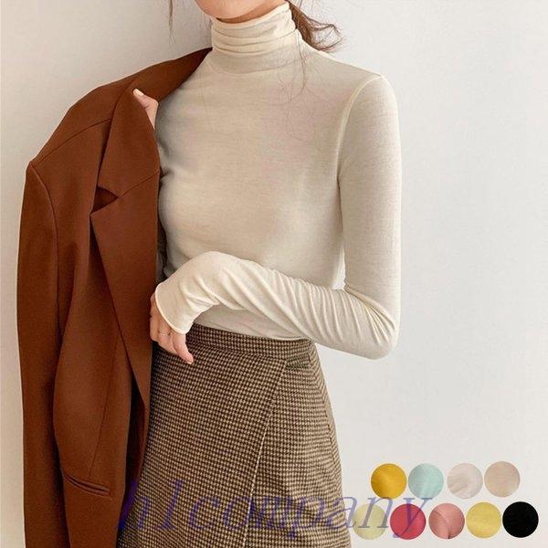 タートルネックトップスレディース薄手秋フィット白黒青ピンク緑イエローベージュ韓国ファッションメール便 Xsjd053b37c Hlカンパニー 通販 Yahoo ショッピング