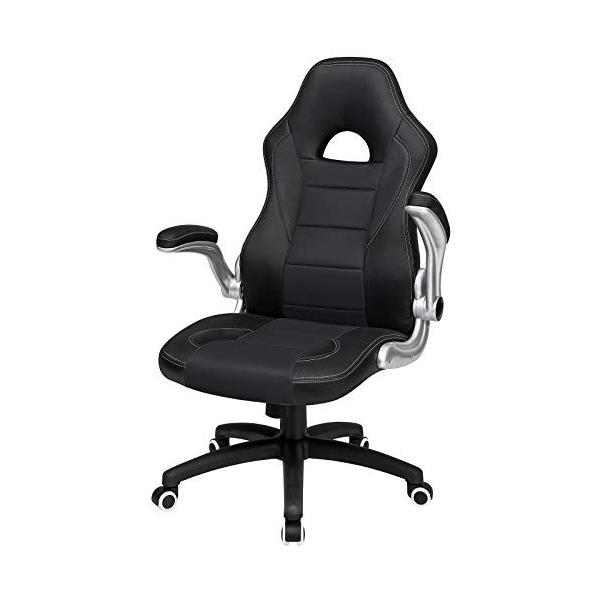 Songmics パソコンチェア オフィスチェア 耐荷重150kg 肉厚クッション ハイバック おしゃれ 机下に収納可 Nobg28b