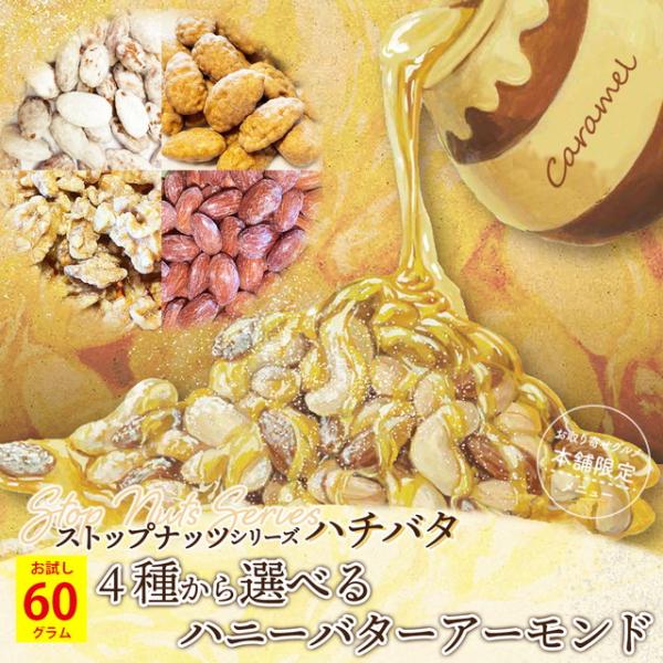 ポイント利用 お試し商品 サンプルポイント消化 お取り寄せグルメ本舗 ストップナッツシリーズ4種類から選べる! ハチバタのハニーバターアーモンド・キャラメルアーモンドメープルくるみ・キャンディコートアーモンド 60g〜180g賞味期限：出荷...