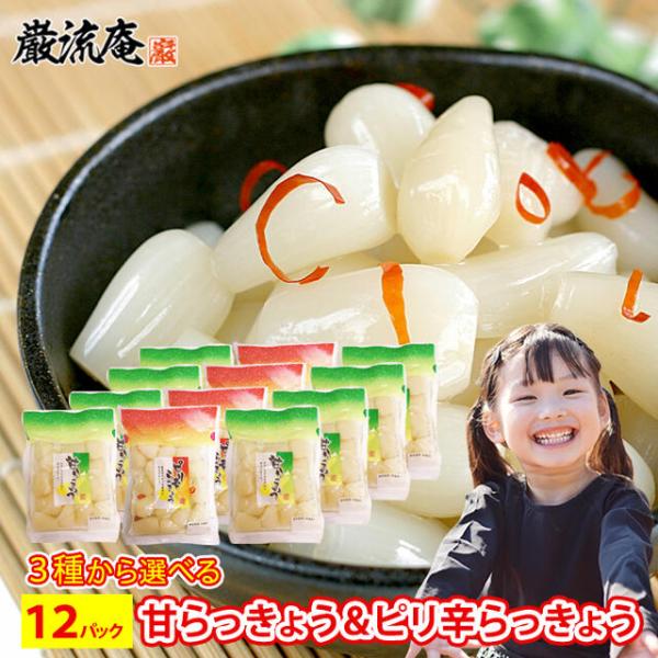 ポイント利用 お試し商品 サンプルポイント消化 3種から選べる 甘らっきょう ピリ辛らっきょう 100g×12パック 大容量【送料無料】ポイント消化にもおすすめです！はちみつを使ったまろやか甘らっきょうと、唐辛子の入ったピリ辛らっきょうの2...