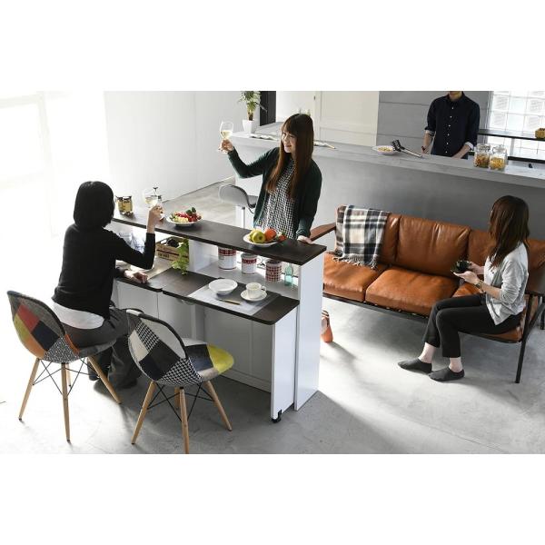 春のコレクションの間仕切り 収納 両面収納 幅150 間仕切りキッチンカウンター 150cm幅 収納家具 キッチン収納 食器棚 折り畳み バタフライ テーブル 大人気商品の