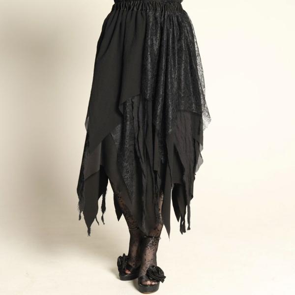 h.NAOTO ロングスカート 蝙蝠の翼 ゴシック モード Vampire damage lace skirt