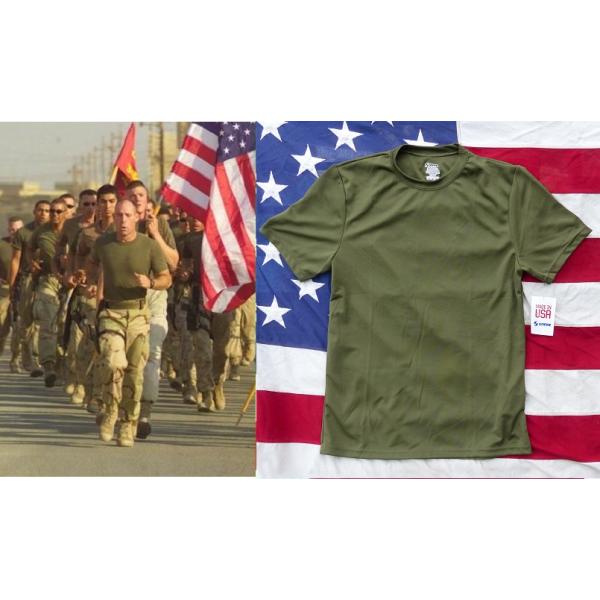 米軍放出品 未使用 USMC　OD　Ｔ−シャツ　M　ドライ　TS951x