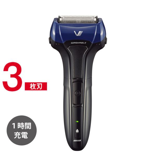 ソリッドシリーズ　3枚刃モデル 1時間充電仕様●3枚刃少ないヒゲもしっかり剃れる。●本体丸洗いお手入れラクラク。清潔に使える本体丸洗い仕様。●アクティブキャッチトリマー長く伸びたクセヒゲをしっかりキャッチしてカット。■色調:A（ネイビー）■...