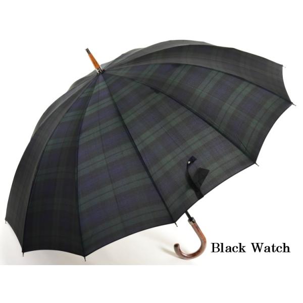 傘 メンズ 長傘 槙田商店 マキタトラッド 12本骨 雨傘 Black Watch ブラックウォッチ UVカット加工 晴雨兼用傘 日本製