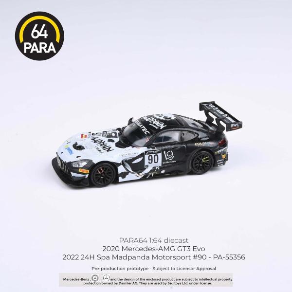1/64 メルセデス AMG GT3 Evo 2022年スパ24時間 #90 Madpanda
