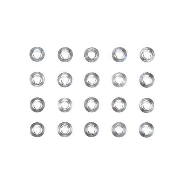 ミニ四駆用AOパーツAO-1018 ベアリングローラー用スペーサー(20個)BEARING ROLLER SPACER (20PCS.)GP.160 19mmアルミベアリングローラー等の固定に使用しているスペーサーです。レース中のクラッシュ...