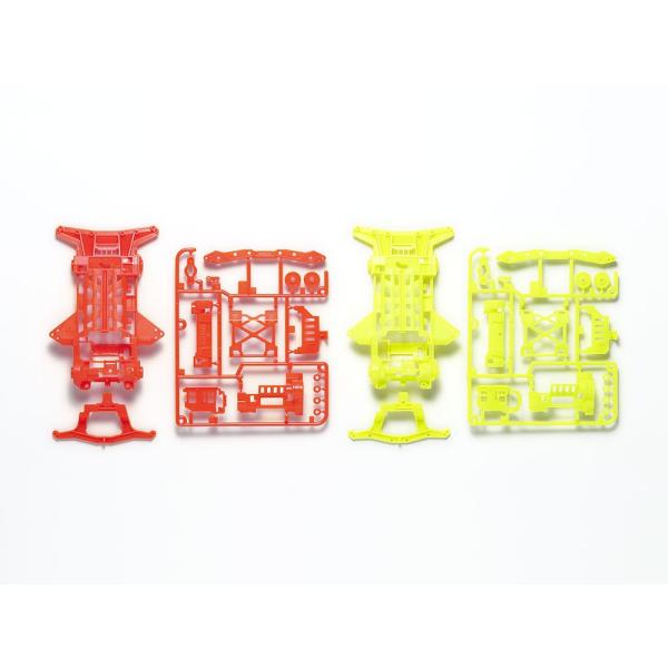 タミヤ ミニ四駆 タイプ5蛍光カラーシャーシ ミニ四駆 タミヤ 特別企画商品 スーパーXX蛍光カラーシャーシセット