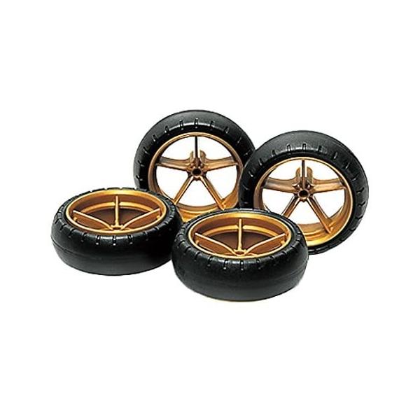 ミニ四駆グレードアップパーツ No.368大径ナローライトウェイトホイール(バレルタイヤ付)LARGE DIA. NARROW LIGHTWEIGHT WHEELS (w/ARCHED TIRES)【マシンの性能アップやセッティングに役立つ...