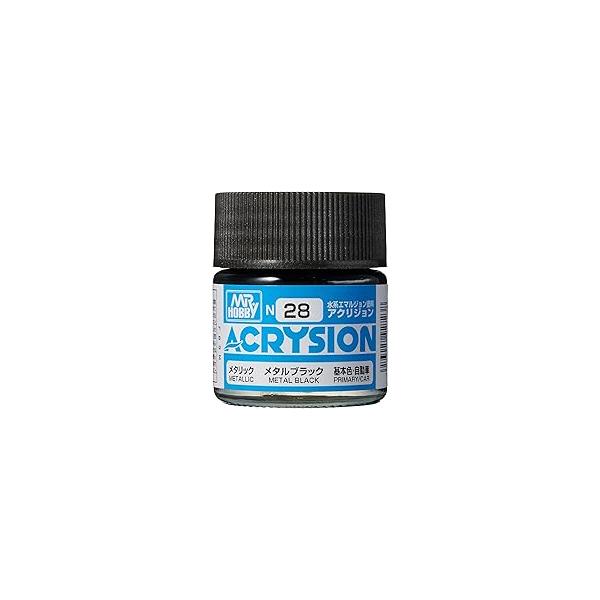 GSI クレオス (GSI Creos)  N-28 GSIクレオス アクリジョンカラー メタルブラック メタリック 10ml 模型用塗料 N28 爆買
