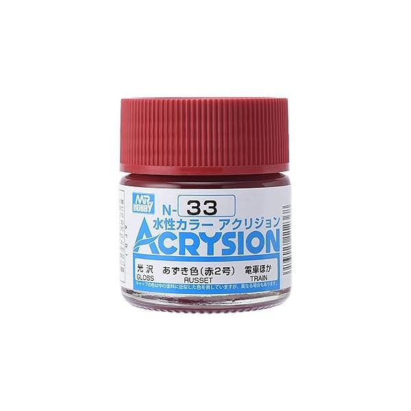 GSIクレオス アクリジョン あずき色 (赤２号) 10ml 模型用塗料 N33