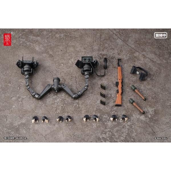 SNAIL SHELL(蝸之殻)企画製作の下、オリジナルの1/12スケール可動フィギュア「RA-03 パンツァーバニー アンネリーゼ」専用オプション武装パーツセットをお届けします!ロボットアームは自由に調節可能です!【セット内容】・マルチタ...
