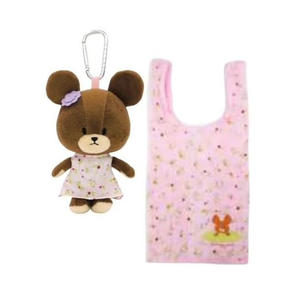 くまのがっこう ぬいぐるみエコバッグ 小花柄 ピンク 220073-25  グッズ おもちゃ ぬいぐるみ 新品 *