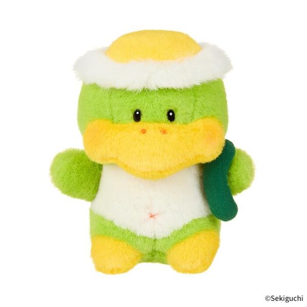 きゅうりを持ったかわいいカッパ『キューキュー』のぬいぐるみです。 昭和にセキグチから発売されて大ヒットしたぬいぐるみが、リニューアルして再登場です！ レトロな空気感がかわいらしいです。 お腹には鳴き笛が入っていて、キューキューおしゃべりでき...