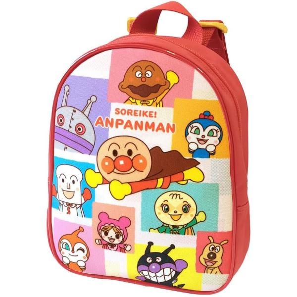 サイズ：H23×W19×D11cm素材：ナイロン・ポリエステルやなせたかし原作でおなじみの国民的アニメ「アンパンマン」からリュックの登場です。クリア（透明）素材で、中身が見えるのがいいね。人気の仲間たちが大集合したブロック柄が全体に描かれて...
