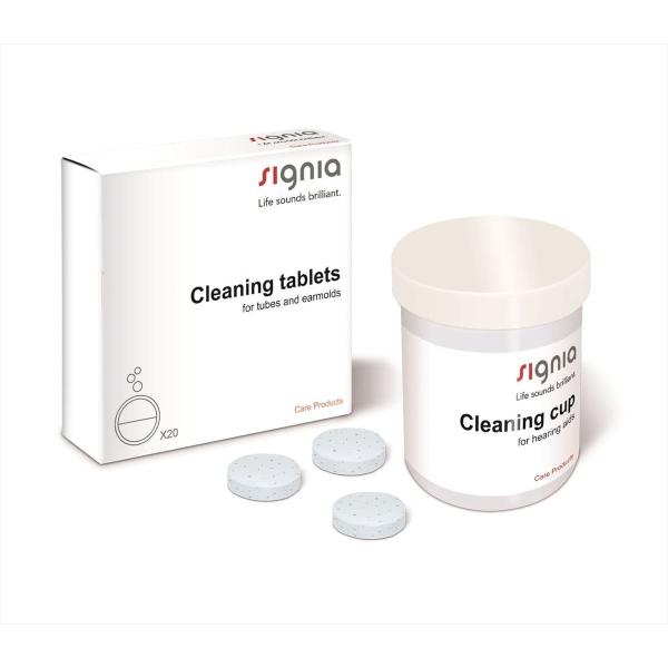 頑固な汚れも強力に洗浄！イヤモールド、チューブ類、パーフェクトクリーンのフィルター等を洗浄する際に使用します。20個入り。外寸：W90 x H92 x D30(mm)