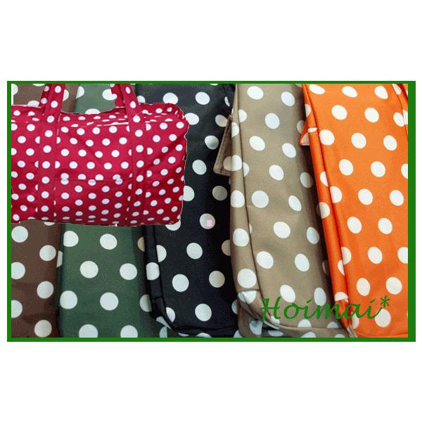 【人気集中】大きめ水玉ボストンバッグ！エコバッグにも♪