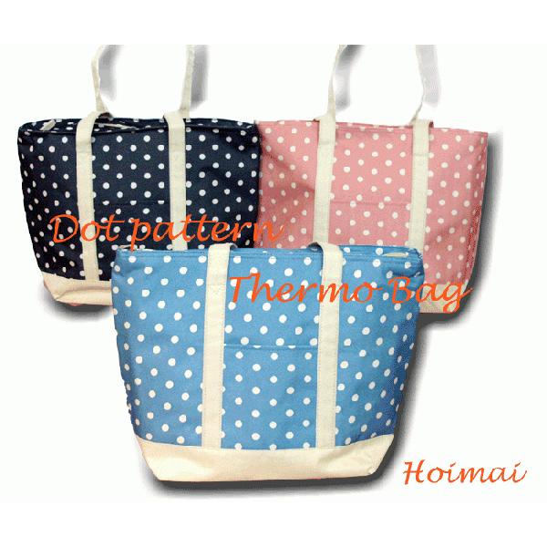 水玉柄保温保冷サーモバッグ