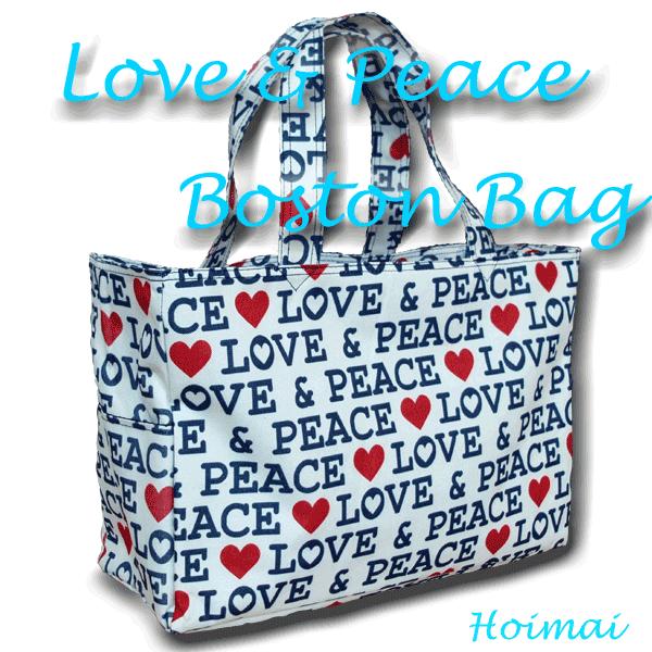 【小旅行に】￥1100Love&peaceボストンバッグ♪