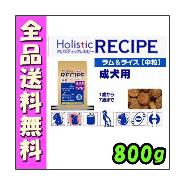 他サイト： ホリスティックレセピー ラム＆ライス 【中粒】 成犬用 800g [E4]の商品画像