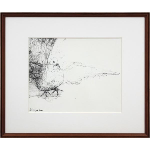 柳原義達 「鳩」 デッサン画 絵画 - 北海道画廊 : 北海道画廊 Yahoo!店