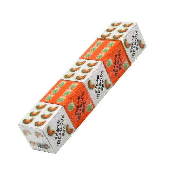 北海道産メロンパウダーを使用した香り豊かでジューシーなキャラメル。賽の目のメロンがなんとも愛らしく、北海道らしさ満載のサイコロキャラメルです。お土産にぴったりな５本パック。■原材料名　水あめ（国内製造）、加糖練乳、砂糖、植物油脂、砂糖加工品...