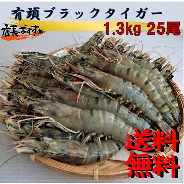 有頭ブラックタイガー 海老 えび 25尾 1.3kg 大容量  おせち オードブル