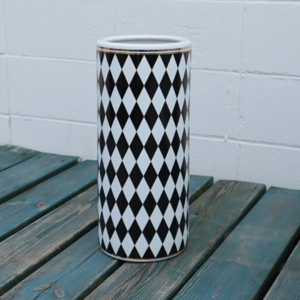 傘立て アンブレラスタンド 陶器製 ブラック x ホワイト モダン アート 傘立て アンブレラスタンド 陶器製 ブラック x ホワイト 黒 白