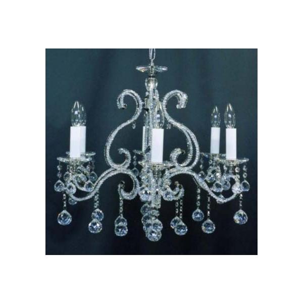クリスタル シャンデリア 6灯 シルバー 吊り下げチェーンタイプ 794c 6 Jsonic Ca