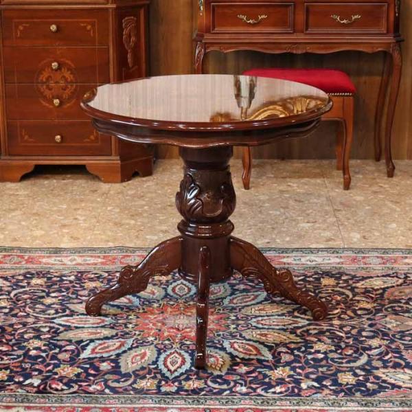 イタリア ダイニングテーブル 70cm幅 象嵌 カフェテーブル 食卓