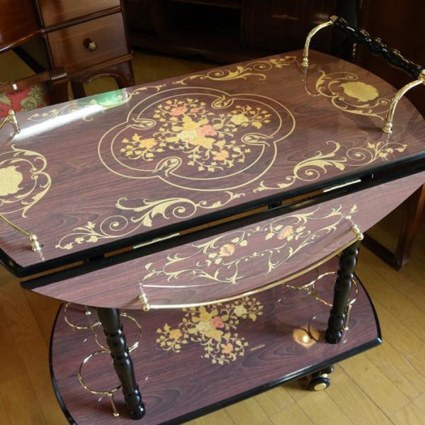 ヨーロピアン ティーカート ワゴン 伸長式 バタフライ 象嵌柄 ワインホルダー付 Buyee Buyee Japanese Proxy Service Buy From Japan Bot Online