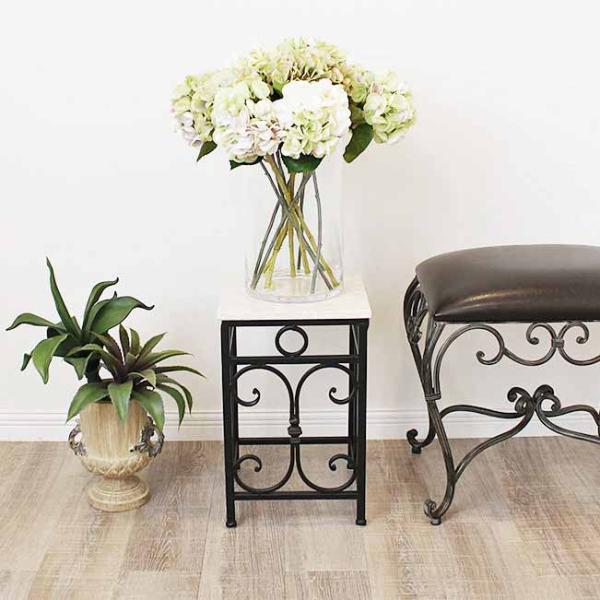 コンソールテーブル フラワースタンド 大理石 アンティーク調 猫脚