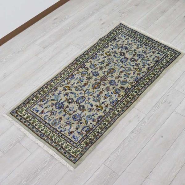 ペルシャ絨毯 150 x 77 カシャーン カーペット ラグ 玄関マット