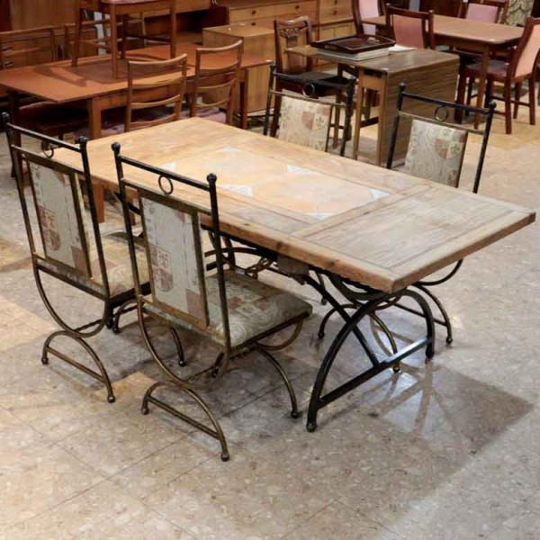 タイルトップ オールドパイン ダイニングテーブル ヴィンテージ 木製