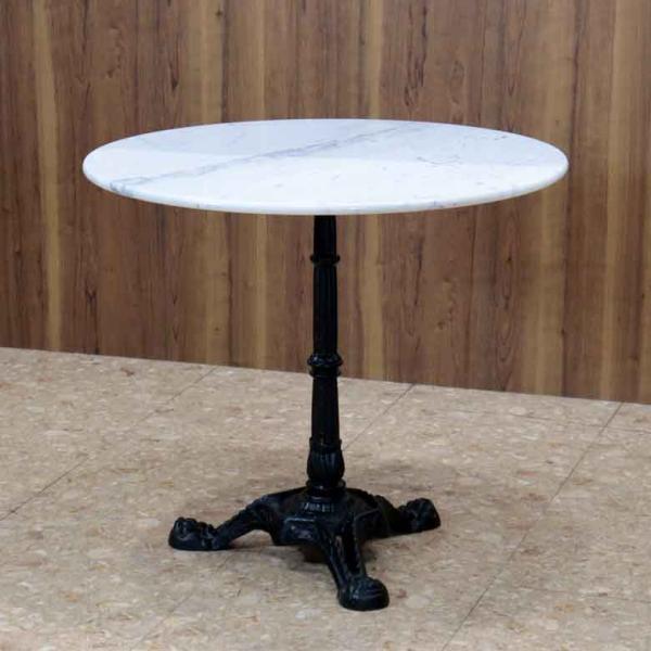ラウンドテーブル 80cm 大理石 円形 カフェテーブル ブロンズ調 石 大理石調ラウンドテーブル | 80cm | ダイニング・カフェ風 - リ