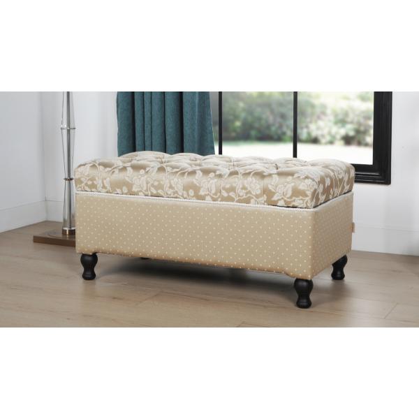 ジェニファーテイラー ベンチボックス 収納付き スツール ベージュ