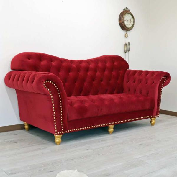 1Pソファ ベルベット レッド デラックスソファ 着脱式 1Pソファ ベルベット レッド デラックスソファ 着脱式