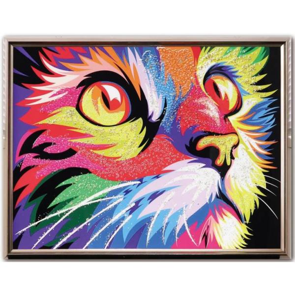 アートフレーム キャット/POP クリスタルピクチャー 額絵 ブロンズ