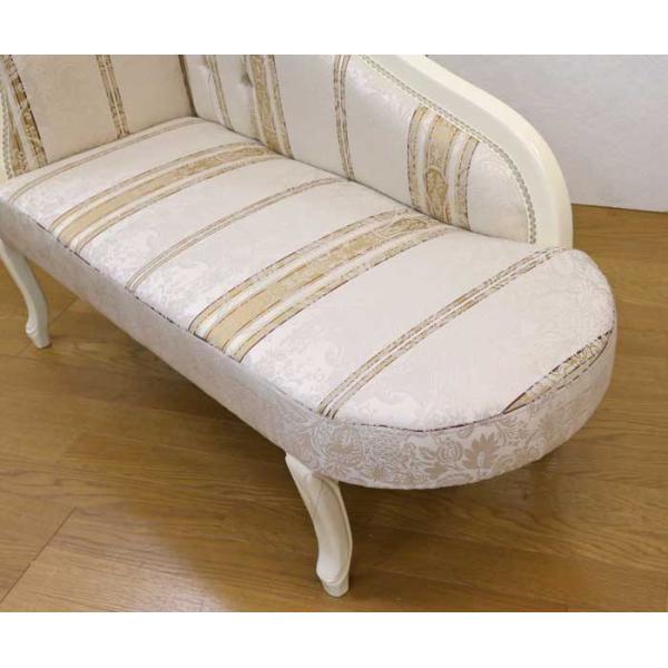 カウチソファ ホワイト フィオーレ 猫脚 白家具 ロココ調 姫系 サロン 