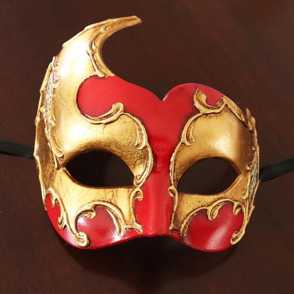 ベネチアンマスク カーニバルマスク 仮面 イタリア製 ゴールド 