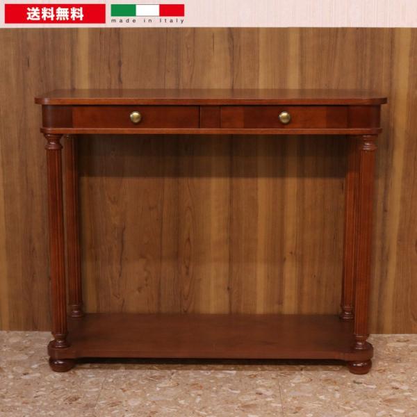 イタリア 家具 象嵌入りコンソール W90cm 823 引き出し付き花台