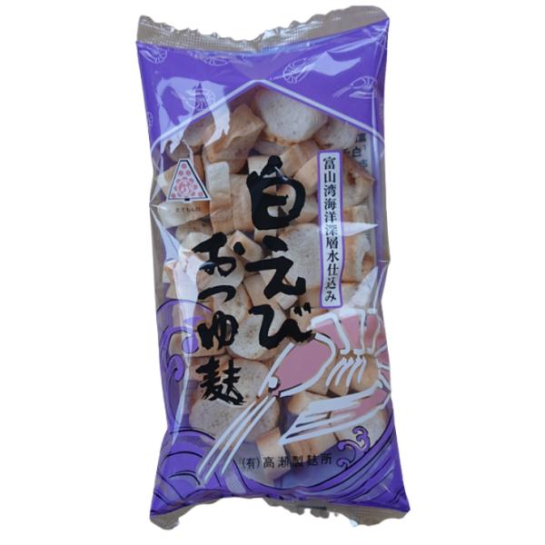 富山湾でとれた白えびをおつゆ麩に練りこみ焼き上げました。水戻しせずにそのままお使いください。即席のお吸い物の具材に最適です。賞味期間：製造より180日原材料：小麦粉（国内製造）、小麦たんぱく、白えびパウダー/えびエキス、調味料（アミノ酸等）...