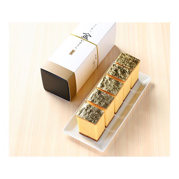 本体価格：1,600円内容量：金かすてらプレーン5カット×1外寸サイズ：縦19.5cm×横6.5cm×高さ7.0cm賞味期限：常温約10日保存方法：直射日光、高温多湿を避けて保存してください