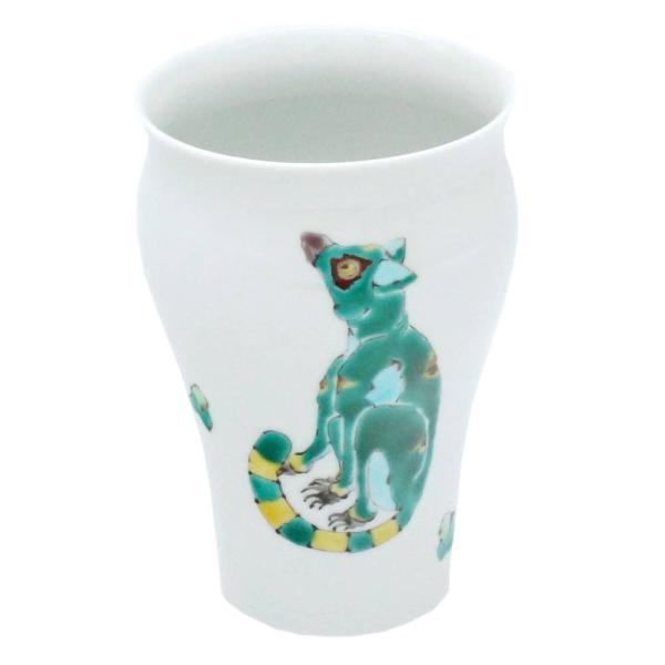 九谷焼 山近泰 印度孔雀 フリーカップ ぐい呑み 九谷焼 大志窯フリー