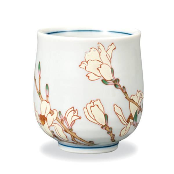 在庫限り）九谷焼 湯呑み 辛夷（3月）12か月の花AP5-2080/AP6-5174  